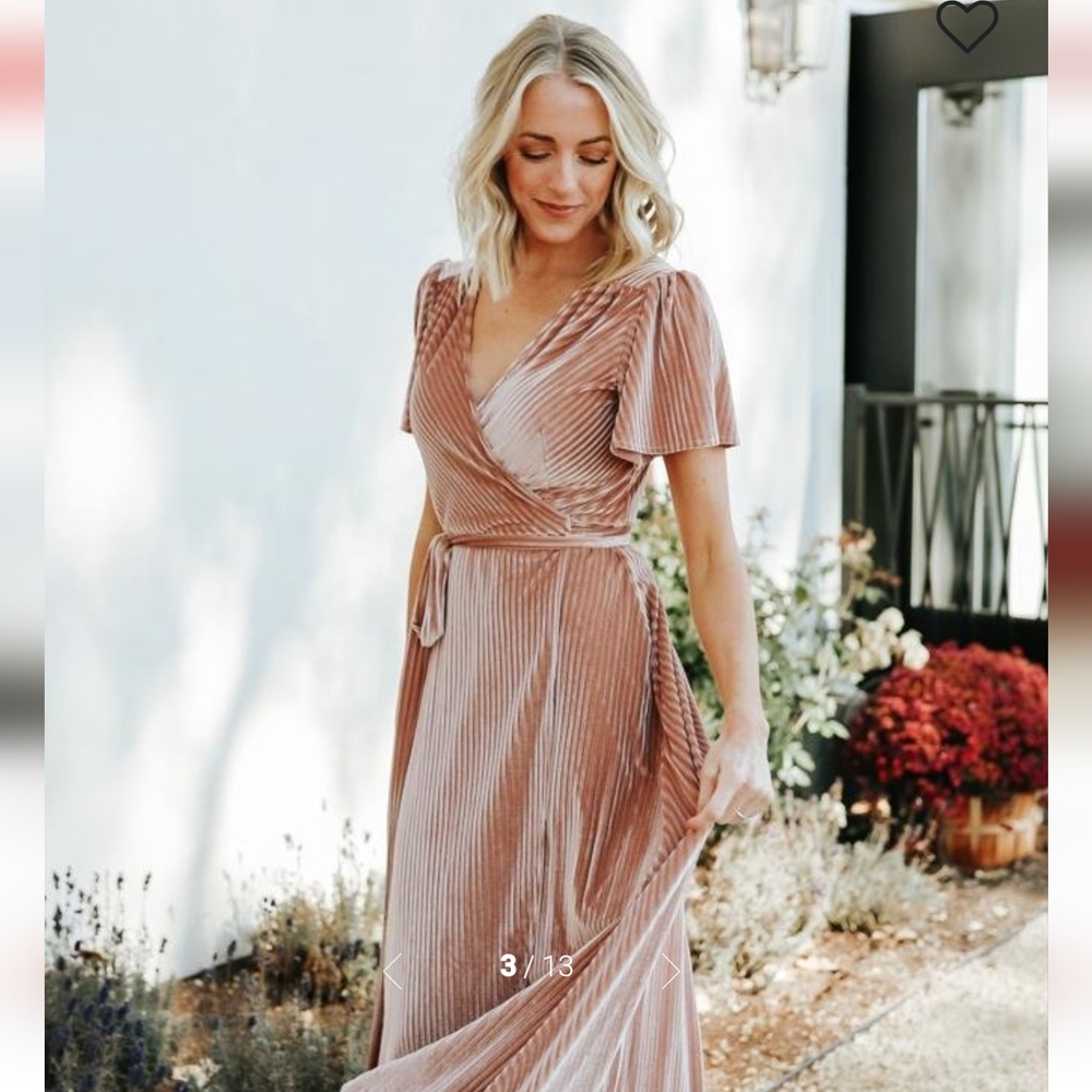 Baltic Born Andi Ribbed Velvet Wrap Dress